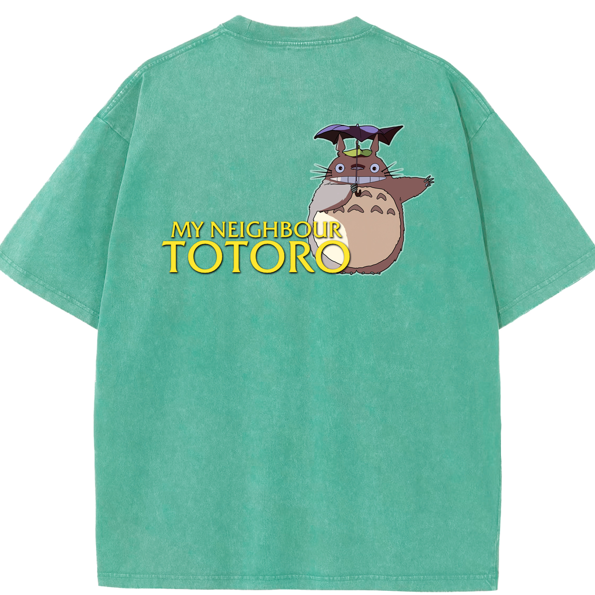 （画像用） となりのトトロ 草壁メイ 草壁サツキ My Neighbor Totoro Satsuki Kusakabe Mei Kusakabe 綿100% ヴィンテージ風 半袖Tシャツ（背面プリント）